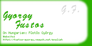 gyorgy fustos business card
