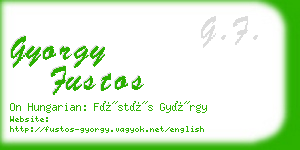 gyorgy fustos business card